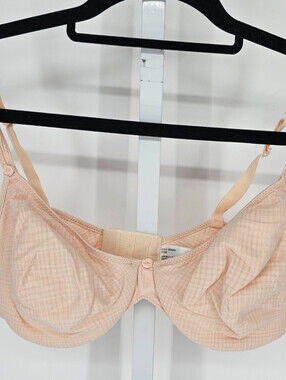 Vtg Barely There Womens Sz 38C Unlined T Shirt Bra Gingham Light Pink
